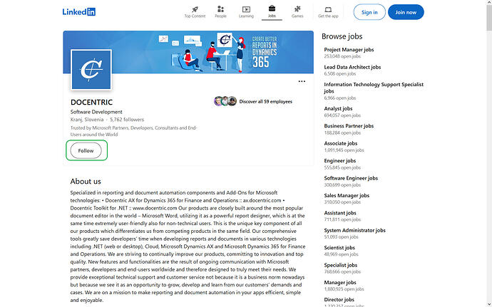 Follow Docentric on LinkedIn