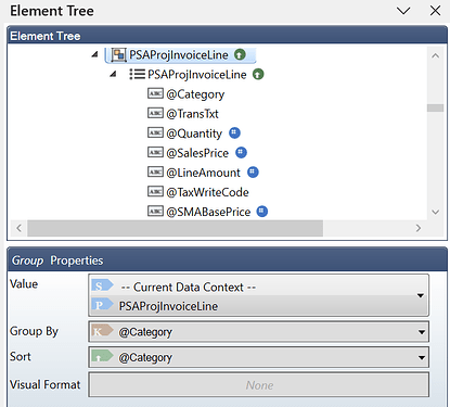 Original Group tagging element