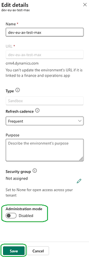 Disabling Administration mode