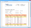 <p>Resulting Purchase Order List report printed to Screen as the selected print destination.</p>