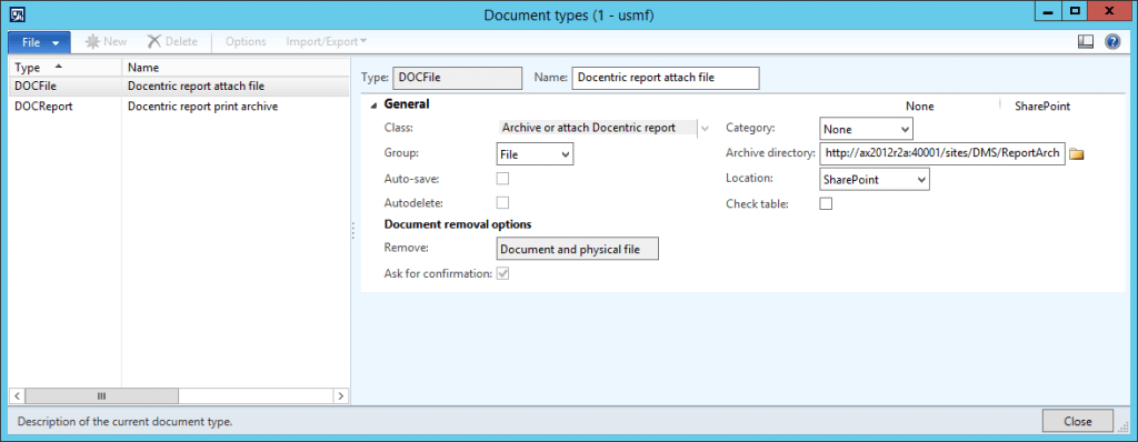 How to Set Up Document Types for Archiving Reports - Docentric AX