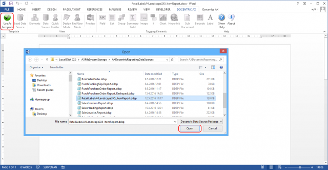 Label design in MS Word with Docentric AX designer
