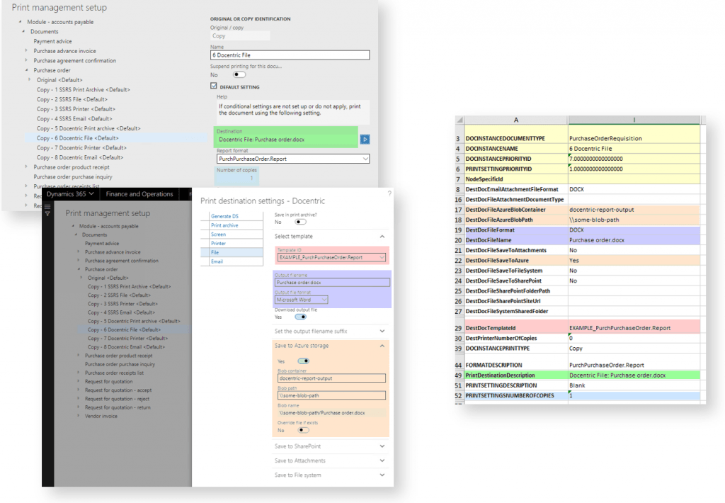Getting all D365FO Print Management settings in Excel - Docentric AX