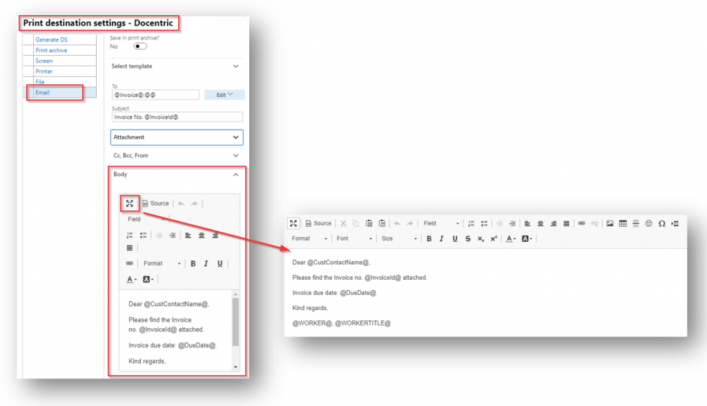 Report Emailing Capabilities - Docentric AX