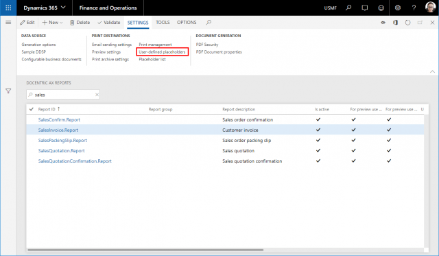 How to Use User-Defined Placeholders - Docentric AX