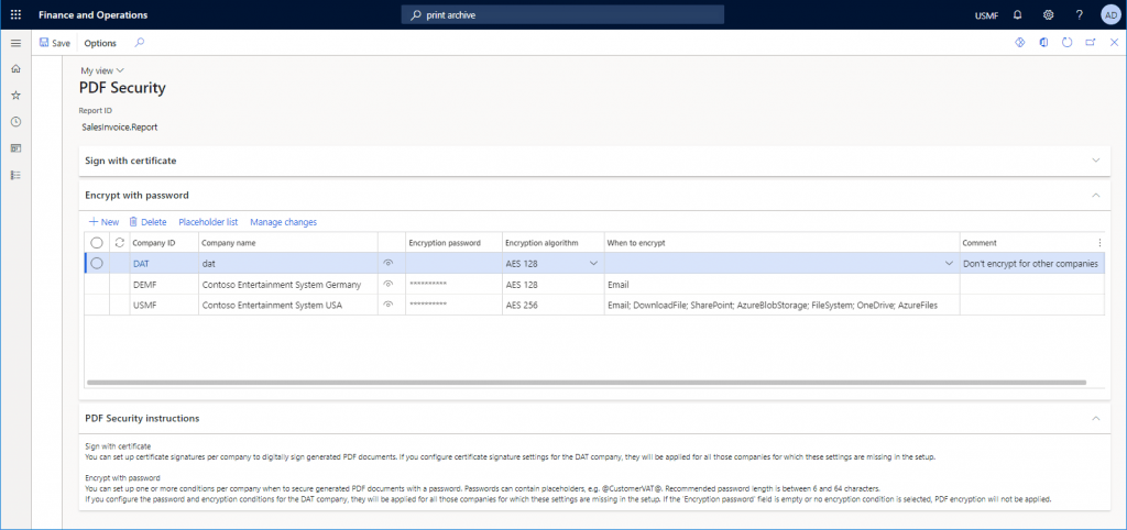 Document Generation Settings - Docentric AX