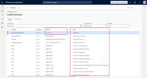 Displaying search results in Docentric Label Browser for D365FO.