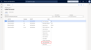Copy the Global label ID to clipboard for the search results using context menu.