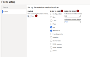 Form setup explained - Invoice Tab