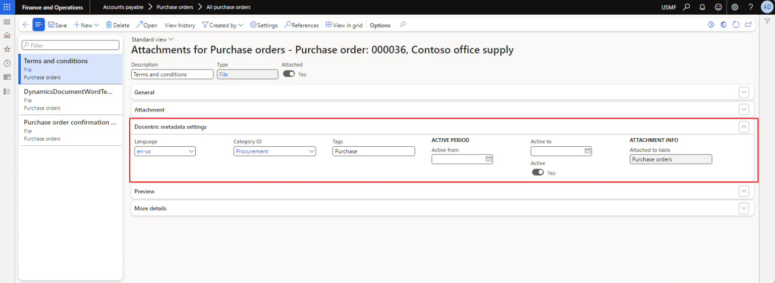Improved Attachments in D365FO